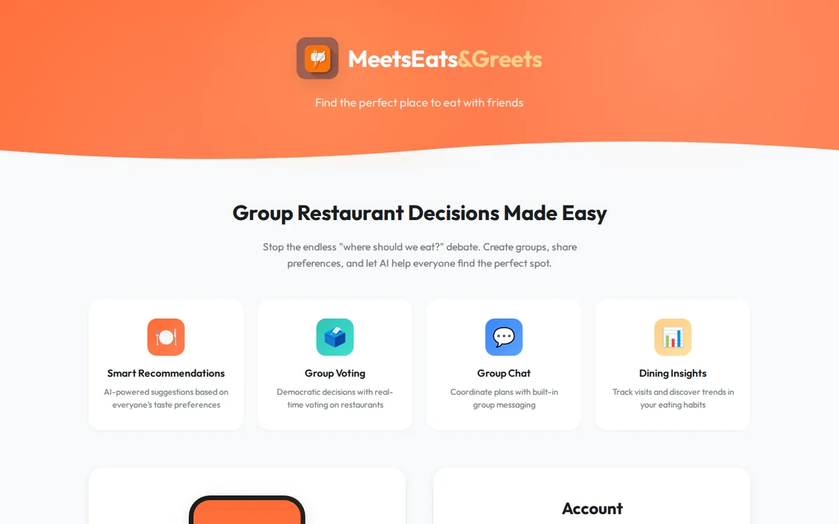 MeetsEats&Greets home page